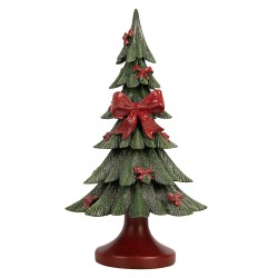 Clayre & Eef Kerstdecoratie Beeld Kerstboom Ø 14x26 cm Groen Kunststof