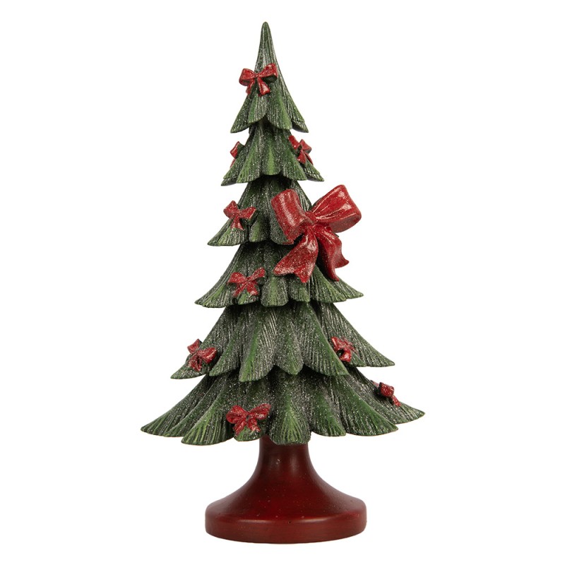 Clayre & Eef Kerstdecoratie Beeld Kerstboom Ø 14x26 cm Groen Kunststof
