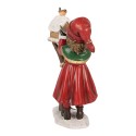 Clayre & Eef Kerstdecoratie Beeld Kind 13x7x19 cm Rood Kunststof