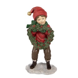 Clayre & Eef Christmas Decoration Figurine Child 10x6x19 cm Red Plastic