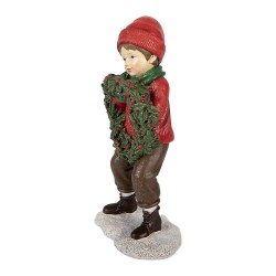 Clayre & Eef Christmas Decoration Figurine Child 10x6x19 cm Red Plastic