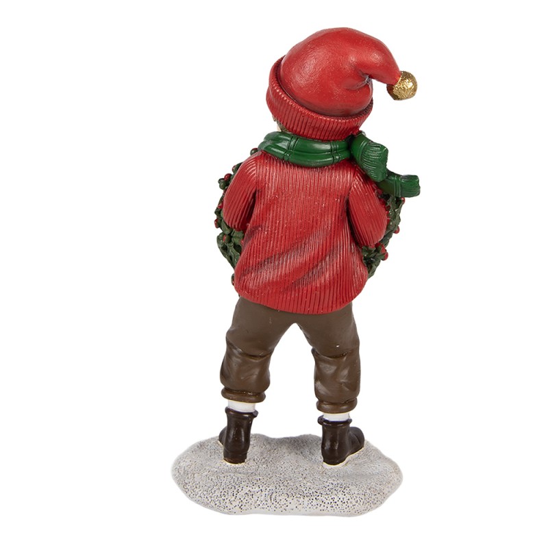 Clayre & Eef Christmas Decoration Figurine Child 10x6x19 cm Red Plastic