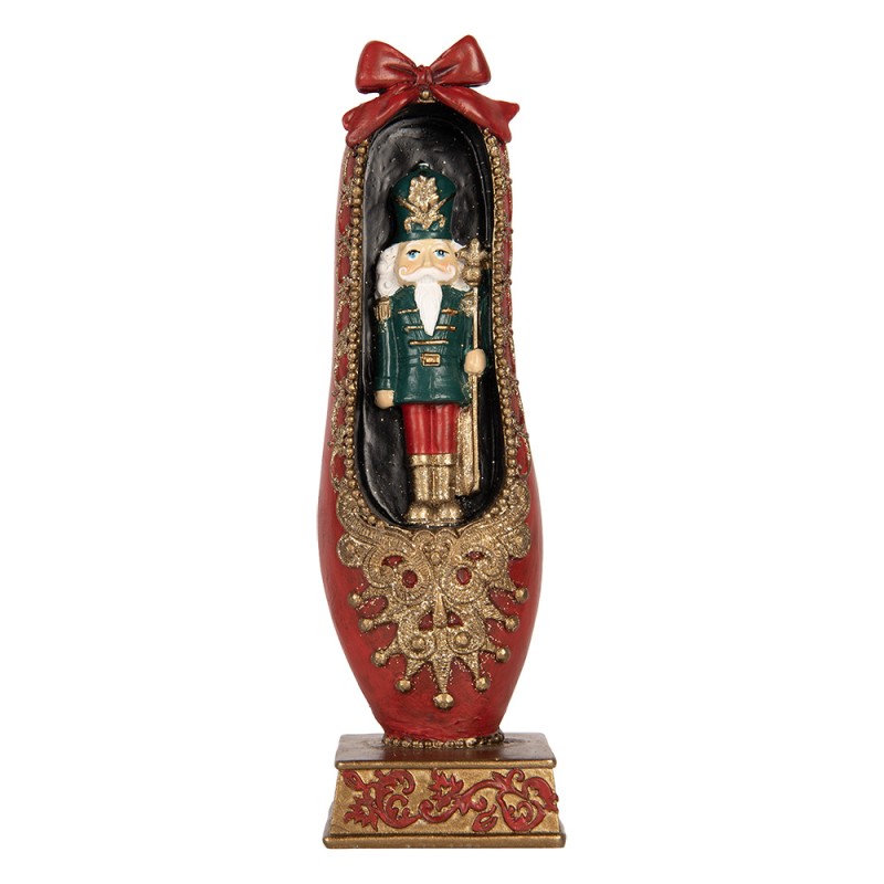 Clayre & Eef Christmas Decoration Figurine Nutcracker 6x6x19 cm Red Plastic