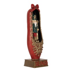 Clayre & Eef Christmas Decoration Figurine Nutcracker 6x6x19 cm Red Plastic