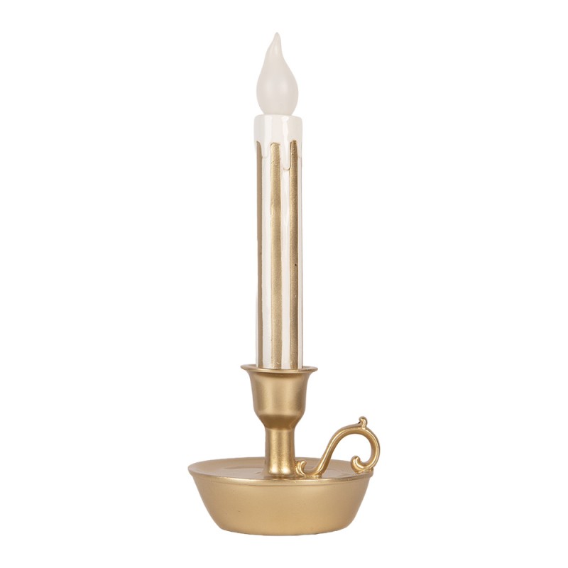 Clayre & Eef Kerstdecoratie met LED-verlichting Kandelaar 13x12x32 cm Goudkleurig Kunststof