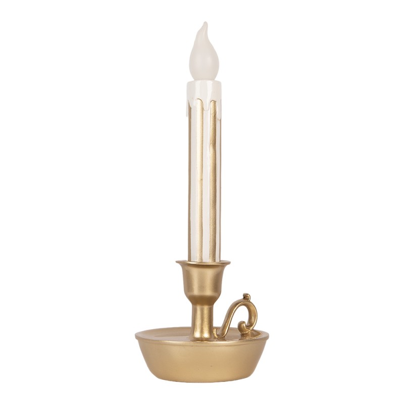 Clayre & Eef Kerstdecoratie met LED-verlichting Kandelaar 13x12x32 cm Goudkleurig Kunststof