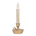 Clayre & Eef Kerstdecoratie met LED-verlichting Kandelaar 13x12x32 cm Goudkleurig Kunststof