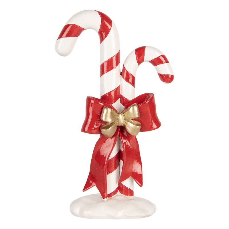 Clayre & Eef Christmas Decoration Figurine Candy Cane 16x8x26 cm Red Plastic