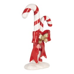 Clayre & Eef Christmas Decoration Figurine Candy Cane 16x8x26 cm Red Plastic