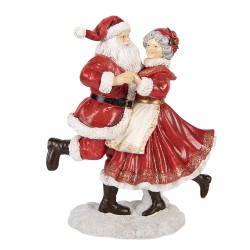 Clayre & Eef Statuetta decorativa di Natale Babbo Natale 19x11x23 cm Rosso Plastica