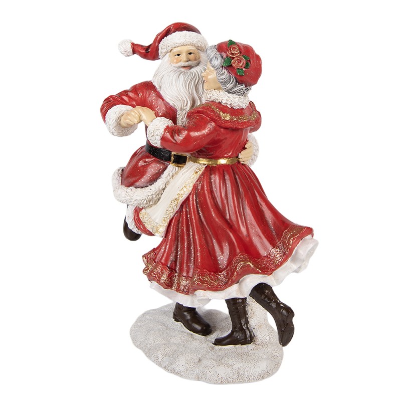 Clayre & Eef Statuetta decorativa di Natale Babbo Natale 19x11x23 cm Rosso Plastica