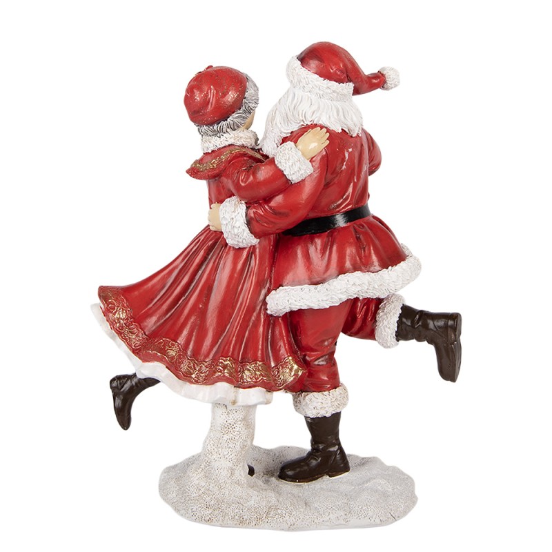 Clayre & Eef Statuetta decorativa di Natale Babbo Natale 19x11x23 cm Rosso Plastica