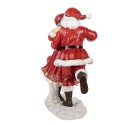Clayre & Eef Statuetta decorativa di Natale Babbo Natale 19x11x23 cm Rosso Plastica