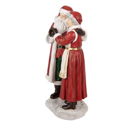 Clayre & Eef Statuetta decorativa di Natale Babbo Natale 13x9x23 cm Rosso Plastica