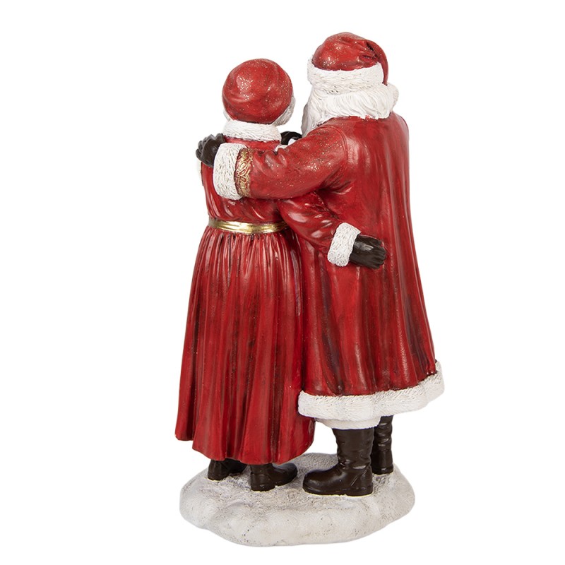 Clayre & Eef Kerstdecoratie Beeld Kerstman 13x9x23 cm Rood Kunststof