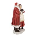 Clayre & Eef Kerstdecoratie Beeld Kerstman 13x9x23 cm Rood Kunststof