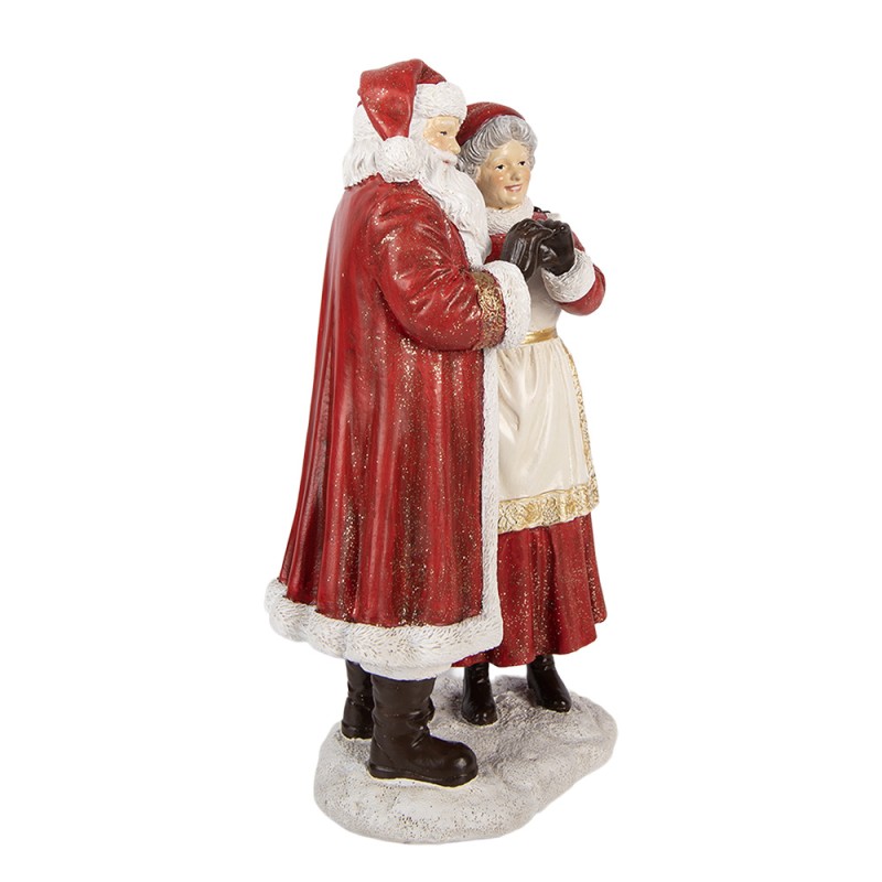 Clayre & Eef Kerstdecoratie Beeld Kerstman 13x9x23 cm Rood Kunststof