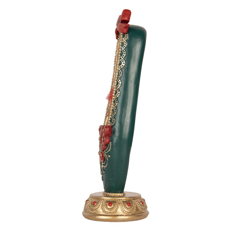 Clayre & Eef Kerstdecoratie Beeld Ballerina 7x7x19 cm Rood Kunststof