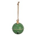 Clayre & Eef Kerstdecoratie Beeld Bel Ø 16x18 cm Groen Metaal