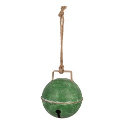 Clayre & Eef Statuetta decorativa di Natale Campanelli Ø 16x18 cm Verde Metallo