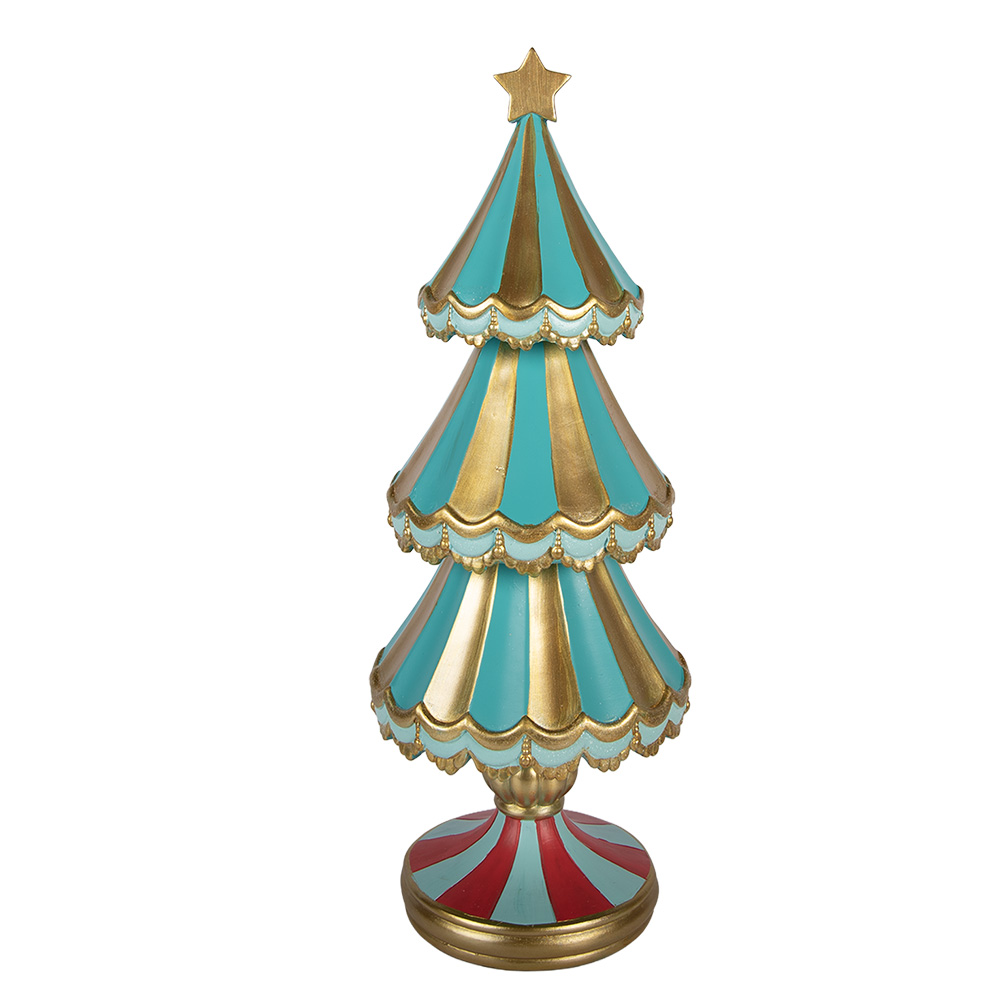 Clayre & Eef Kerstdecoratie Beeld Kerstboom Ø 17x46 cm Groen Kunststof