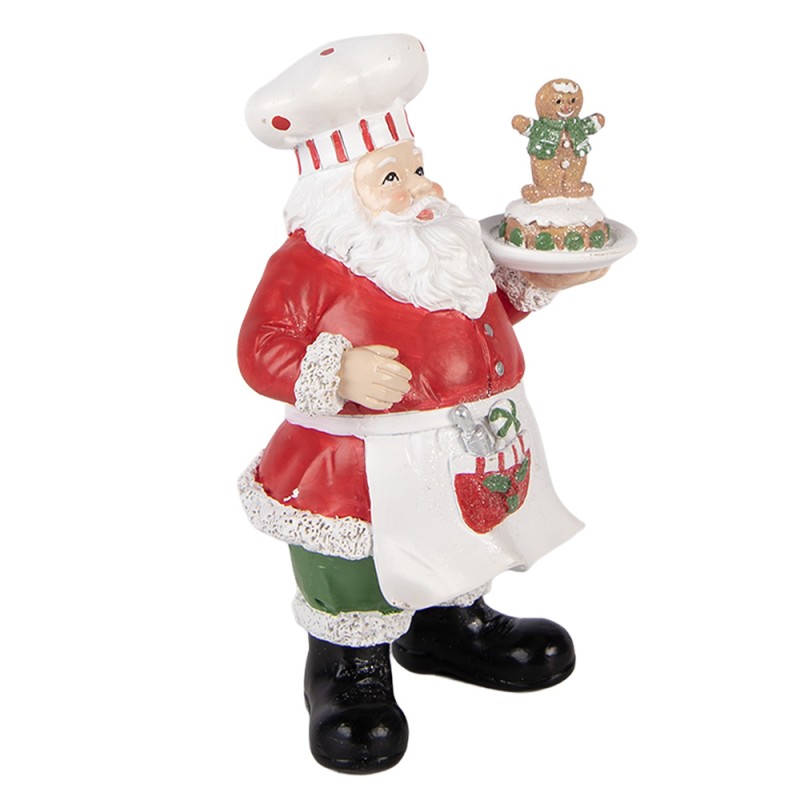 Clayre & Eef Weihnachtsdekorationsfigur Weihnachtsmann 9x7x16 cm Rot Kunststoff