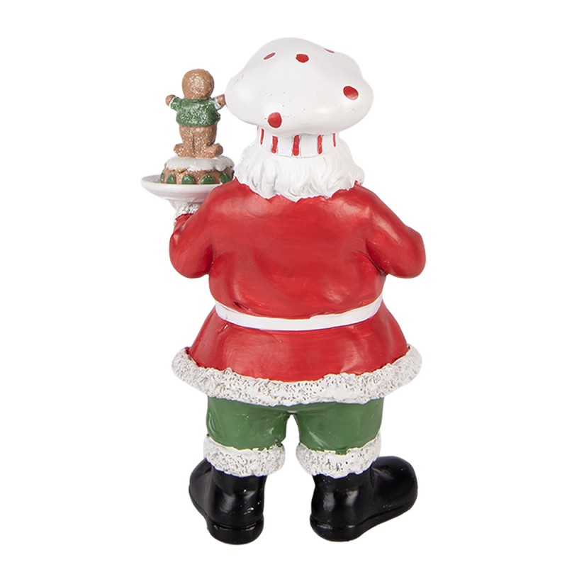 Clayre & Eef Weihnachtsdekorationsfigur Weihnachtsmann 9x7x16 cm Rot Kunststoff