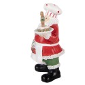 Clayre & Eef Weihnachtsdekorationsfigur Weihnachtsmann 9x7x16 cm Rot Kunststoff
