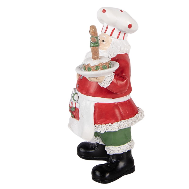 Clayre & Eef Weihnachtsdekorationsfigur Weihnachtsmann 9x7x16 cm Rot Kunststoff