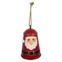 Clayre & Eef Kerstdecoratie Beeld Bel Ø 17x25 cm Rood Metaal