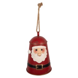 Clayre & Eef Kerstdecoratie Beeld Bel Ø 17x25 cm Rood Metaal