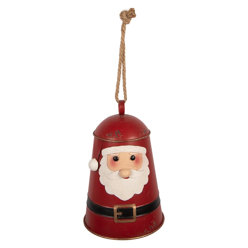 Clayre & Eef Kerstdecoratie Beeld Bel Ø 17x25 cm Rood Metaal