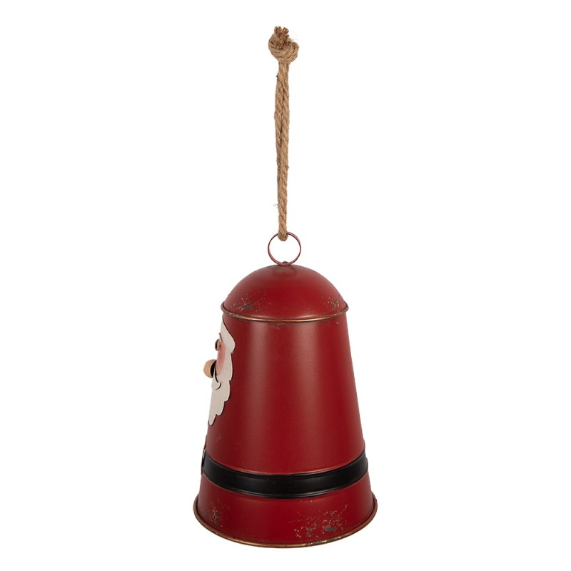 Clayre & Eef Kerstdecoratie Beeld Bel Ø 17x25 cm Rood Metaal