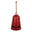 Clayre & Eef Kerstdecoratie Beeld Bel Ø 17x25 cm Rood Metaal
