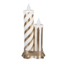 Clayre & Eef Christmas Decoration with LED Lighting Candlestick 19x16x41 cm Gold colored Plastic