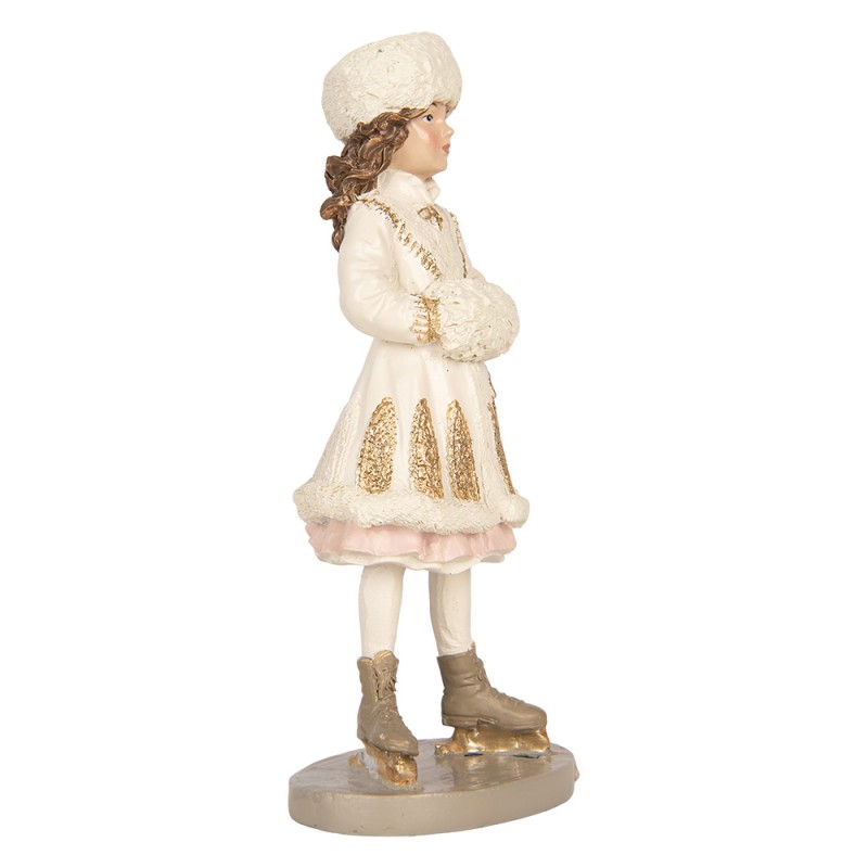 Clayre & Eef Kerstdecoratie Beeld Kind 8x7x18 cm Beige Kunststof