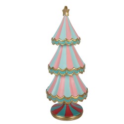 Clayre & Eef Statuetta decorativa di Natale Albero di Natale Ø 15x38 cm Blu Plastica