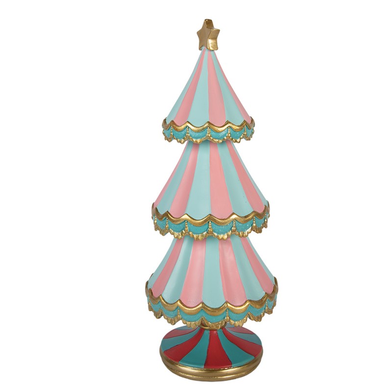 Clayre & Eef Statuetta decorativa di Natale Albero di Natale Ø 15x38 cm Blu Plastica
