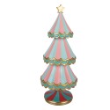 Clayre & Eef Statuetta decorativa di Natale Albero di Natale Ø 15x38 cm Blu Plastica