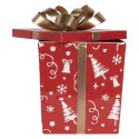 Clayre & Eef Kerstdecoratie Beeld Cadeau 26x26x33 / 21x21x27 cm Rood Metaal