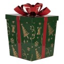 Clayre & Eef Kerstdecoratie Beeld Cadeau 26x26x33 / 21x21x27 cm Rood Metaal