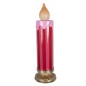 Clayre & Eef Kerstdecoratie met LED-verlichting Kandelaar Ø 23x78 cm Rood Keramisch materiaal