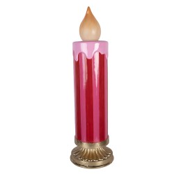 Clayre & Eef Kerstdecoratie met LED-verlichting Kandelaar Ø 23x78 cm Rood Keramisch materiaal