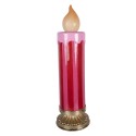 Clayre & Eef Kerstdecoratie met LED-verlichting Kandelaar Ø 23x78 cm Rood Keramisch materiaal