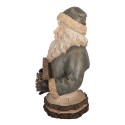 Clayre & Eef Weihnachtsdekorationsfigur Weihnachtsmann 21x16x31 cm Beige Kunststoff