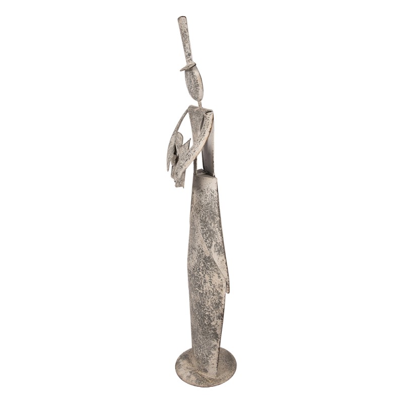 Clayre & Eef Decorative Figurine Angel 27x20x107 cm Grey Metal