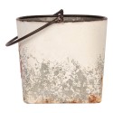 Clayre & Eef Decoratie Emmer Set van 2 27x25x23/40 / 31x30x27/47 cm Wit Metaal