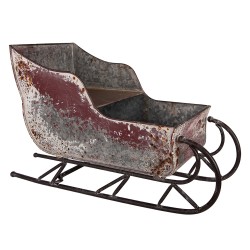 Clayre & Eef Christmas Decoration Figurine Sled 51x23x30 cm Red Metal