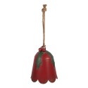 Clayre & Eef Kerstdecoratie Beeld Bel bel Ø 16x20 cm Rood Metaal