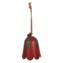Clayre & Eef Kerstdecoratie Beeld Bel bel Ø 16x20 cm Rood Metaal